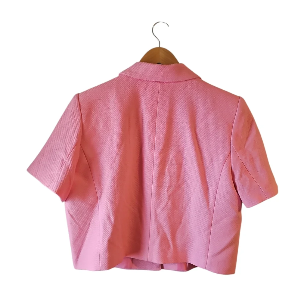 Talbots Tweed Short Sleeve Blazer PINK SZ 16 - Picture 3 of 5